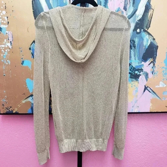MICHAEL Michael Kors Gold Mesh Zip Up Hoodie - Picture 5 of 5